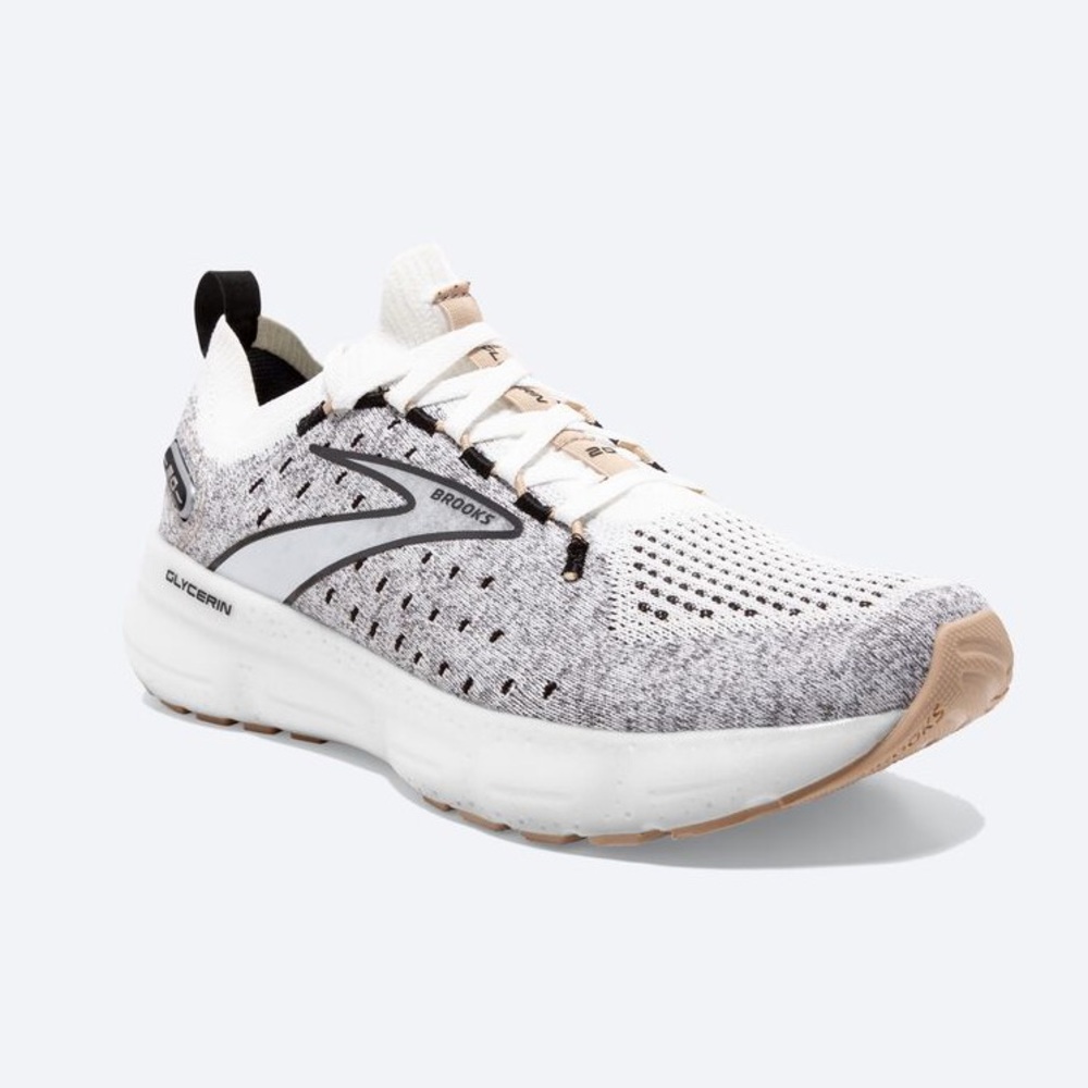 Brooks Glycerin StealthFit 20 Size 8.5 Women’s Running Shoes Black White